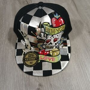 K & B Ethos Skull Embroidered Hat New York